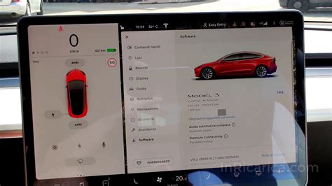 Schermata di impostazioni Tesla con l'opzione 
