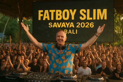 Ritratto di Fatboy Slim durante una performance dal vivo