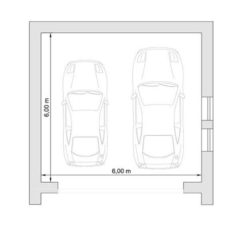 Disegno schematico di un garage con indicazione delle dimensioni minime