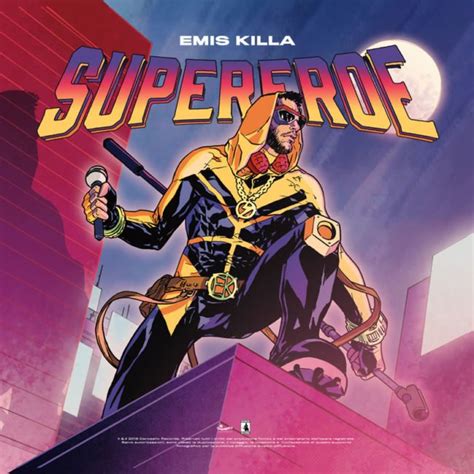 Copertina dell'album Supereroe di Emis Killa che ritrae un supereroe