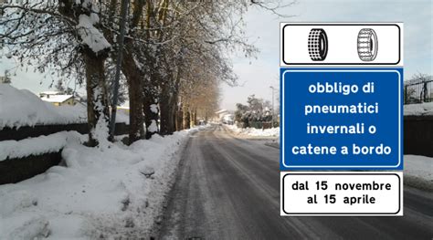 Segnaletica stradale obbligo pneumatici invernali