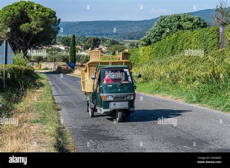 Piaggio Ape a tre ruote che trasporta merci