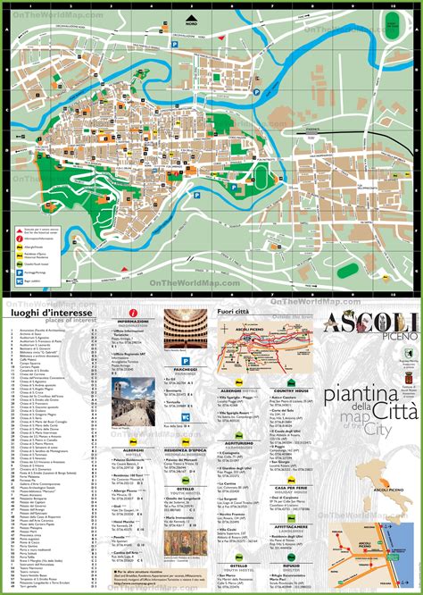 Mappa della zona di Ascoli Piceno con indicazione della sede del club