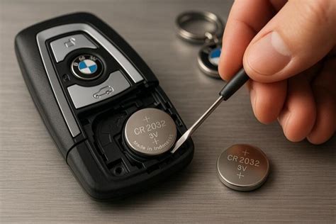 Diagram for remote key battery replacement