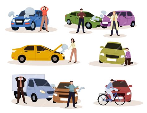 Illustrazione di un incidente stradale con veicoli danneggiati