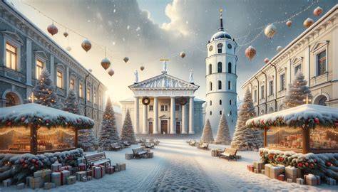 Architettura barocca di Vilnius illuminata per Natale