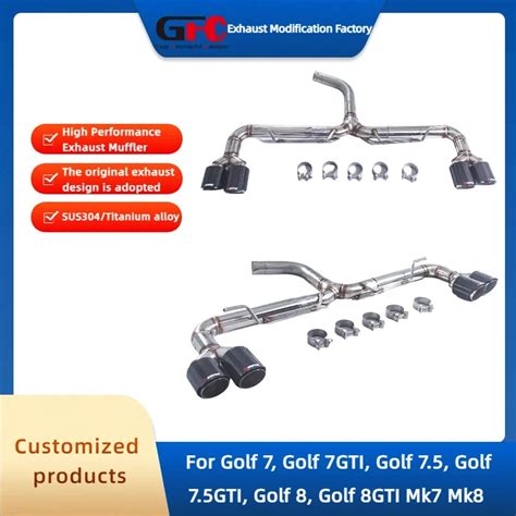 Schema comparativo di diversi sistemi di scarico per Golf 7 GTI