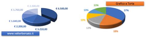 Grafico a torta che mostra la distribuzione dei costi di rinnovo patente