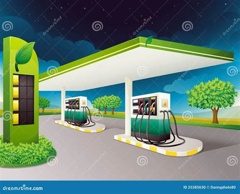 Illustrazione di una pompa di benzina con simboli di denaro che escono