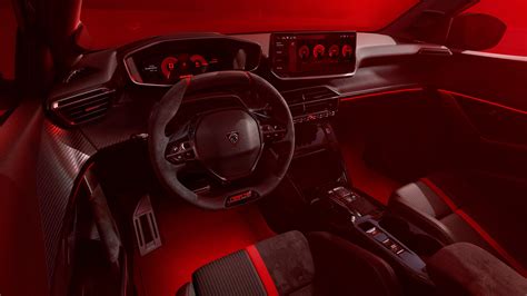 Interni della Peugeot E-208 GTi