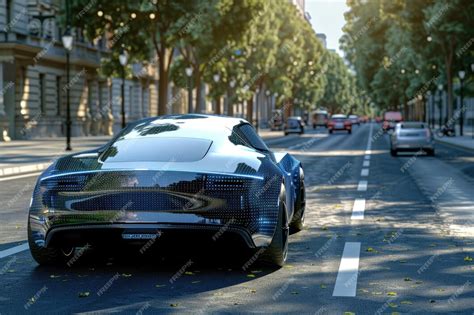 Concetto di auto a guida autonoma in ambiente urbano