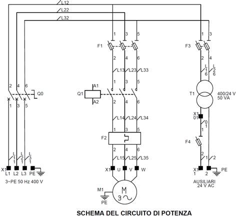 Schema elettrico base di un attuatore motore