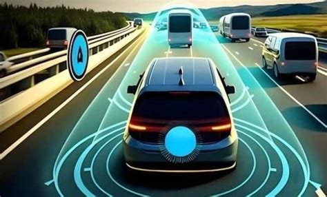Veicoli autonomi che circolano in una città futuristica