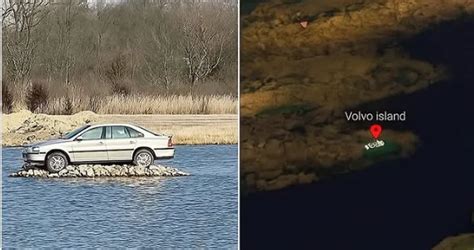 Volvo S80 parcheggiata su un'isola artificiale