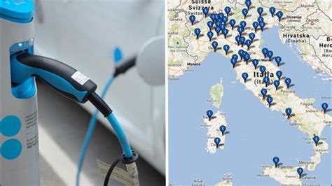 Mappa delle stazioni di ricarica elettrica in Italia
