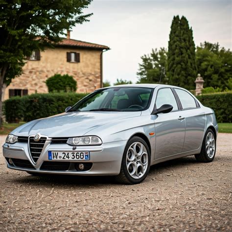 Alfa Romeo 156 grigio metallizzato in movimento su strada panoramica