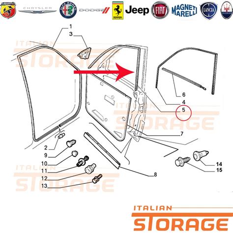 Schema tecnico guarnizione porta auto
