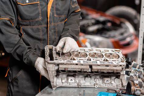 Meccanico che installa un motore