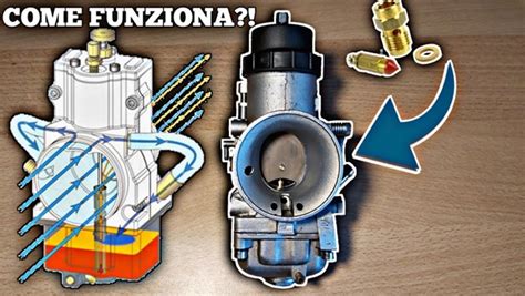 Tubo benzina blu installato su un carburatore di scooter