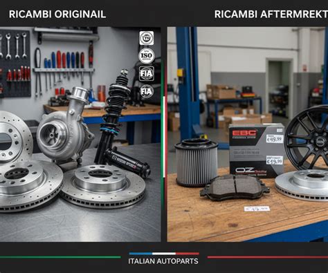 Diagramma comparativo ricambi originali vs aftermarket