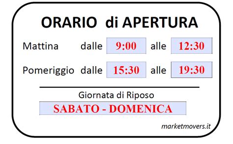 Cartello con orari di apertura di un concessionario