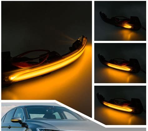 Immagine ravvicinata di una freccia laterale a LED con effetto sequenziale