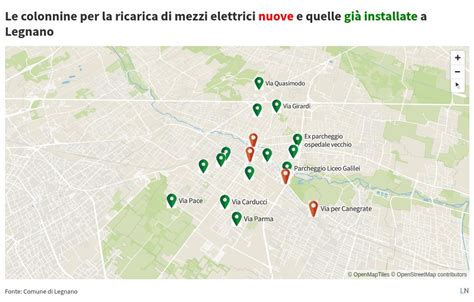 Mappa interattiva delle stazioni di servizio tra Legnano e Castellanza