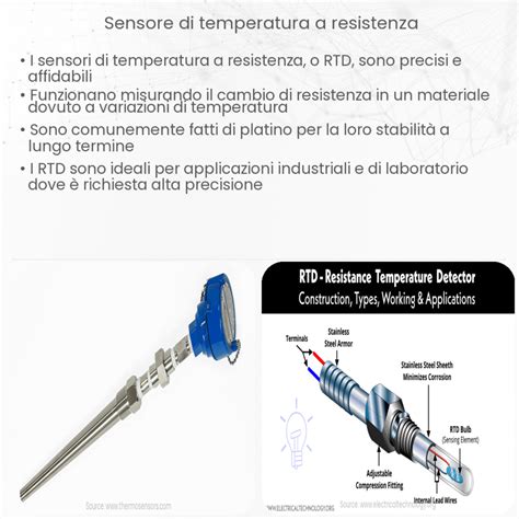 Schema di un sensore di temperatura con variazione di resistenza