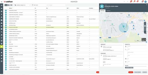 Interfaccia dashboard di Webfleet
