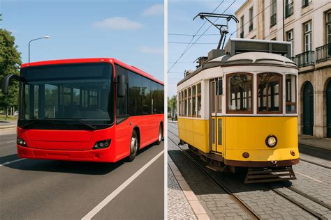 Confronto tra autobus e auto in una città