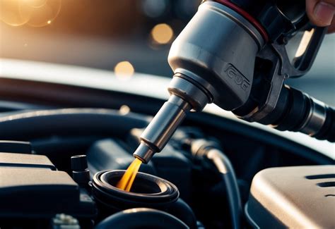 Primo piano di un iniettore di carburante con anello colorato