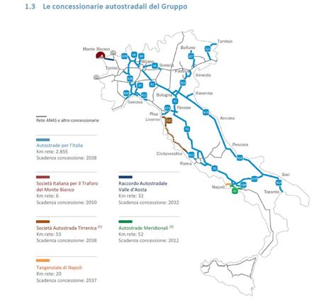 Mappa della rete autostradale italiana