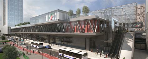 Veduta d'insieme di una moderna stazione di servizio stradale