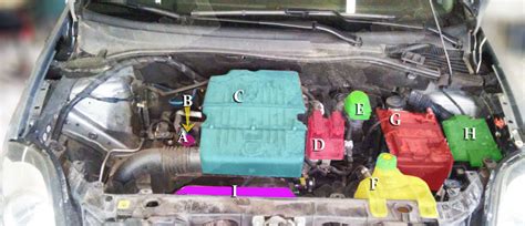 Meccanico che lavora sul vano motore di una Fiat Grande Punto