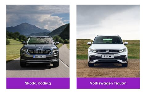 Skoda Kodiaq e Volkswagen Tiguan parcheggiate affiancate