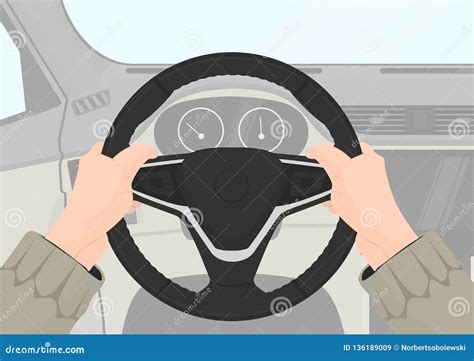 Mani sul volante di un'auto in manovra