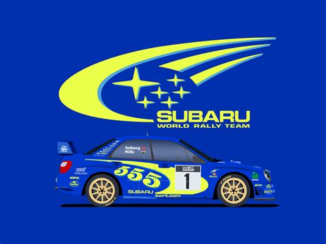 Logo Subaru con Impreza WRC in azione