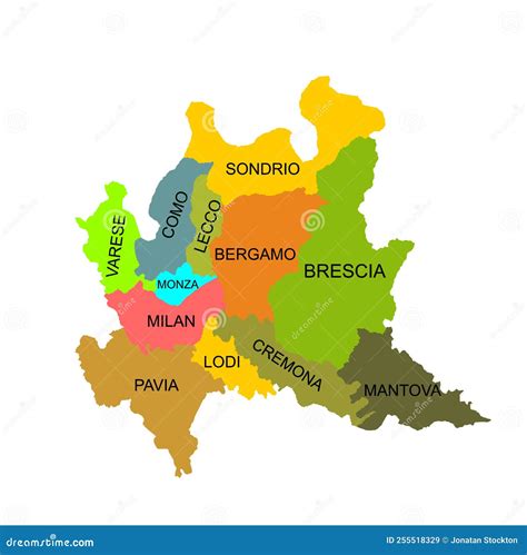 Mappa stilizzata della Lombardia con evidenziate le aree soggette a limitazioni del traffico