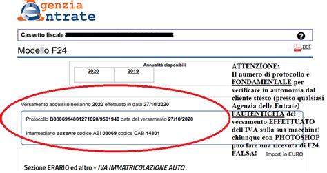 Modello F24 IVA immatricolazione auto UE