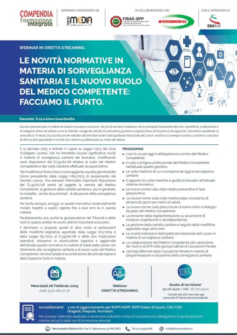 Ruolo del medico competente nella sorveglianza sanitaria