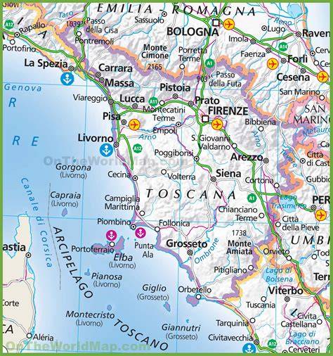Mappa delle sedi GuidiCar in Toscana e Liguria