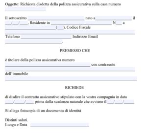 Documento polizza assicurativa