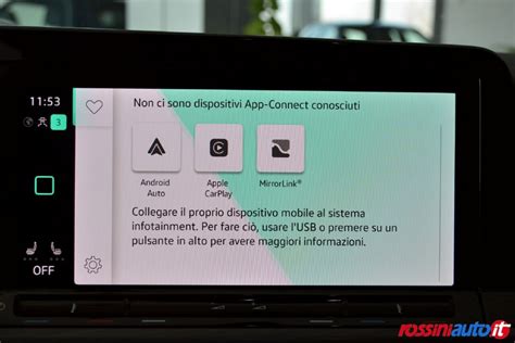 Interfaccia dell'app Volkswagen Connect con opzioni di upgrade