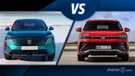 Veicoli Peugeot 3008 e Volkswagen Tiguan affiancati