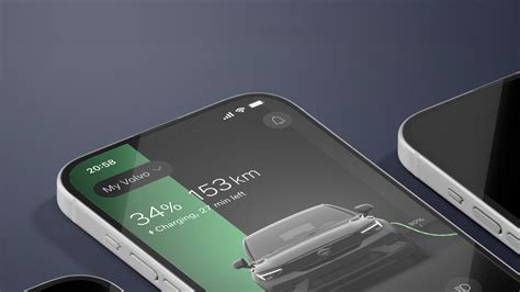 Smartphone con app Volvo Cars aperta
