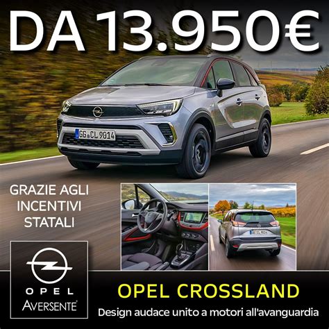 Vista posteriore di un'Opel Crossland X con carreggiata allargata dai distanziali