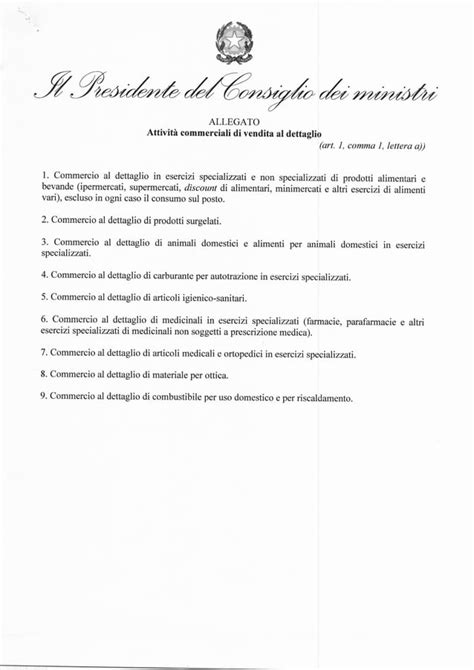 Allegato DPCM