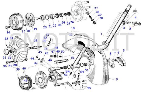 Schema esploso di un mozzo anteriore Vespa