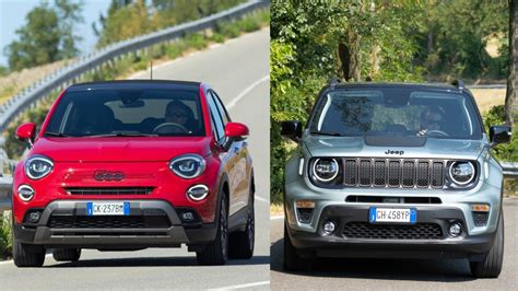 Confronto fianco a fianco delle proporzioni della Fiat 500X e della Jeep Renegade