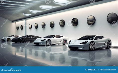 Veduta panoramica di un moderno showroom automobilistico con veicoli in esposizione